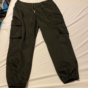 Zip front joggers
